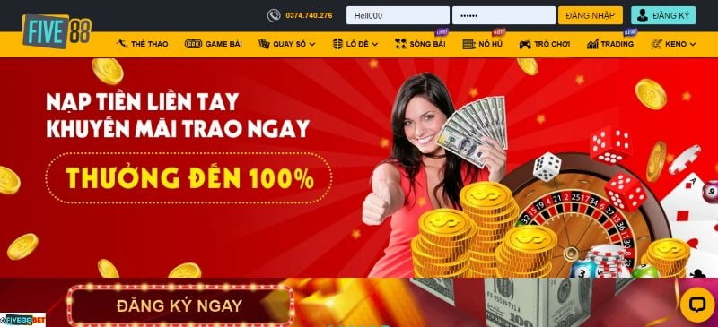 Five88 Five88 cung cấp nhiều chương trình khuyến mãi siêu giá trị
